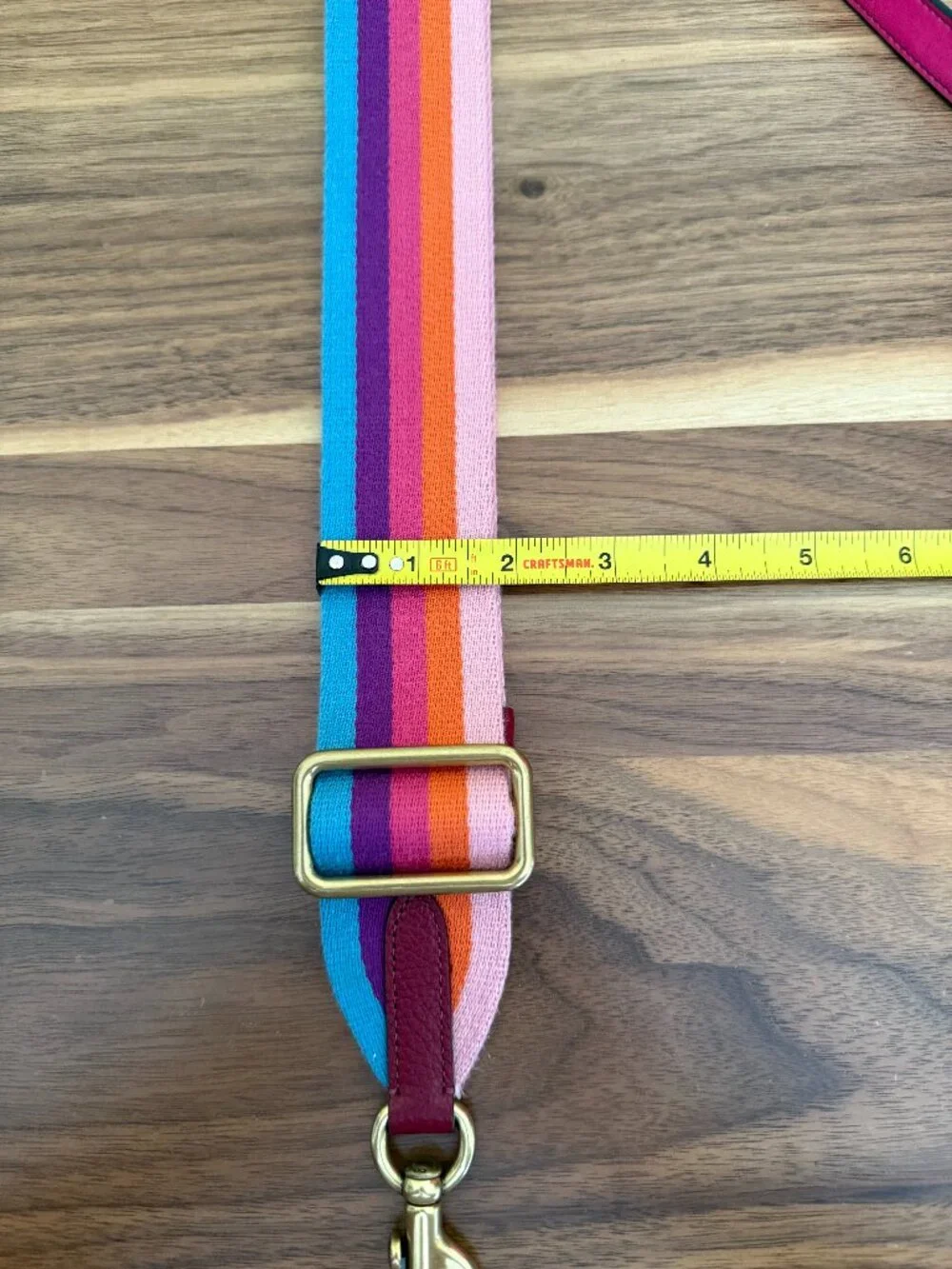 Coach Rainbow Striped Webbing Strap adjustable EUC